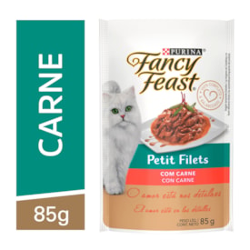 Ração Úmida Sachê Purina Fancy Feast Petit Filets para Gatos Adultos Carne 85g - imagem adicional