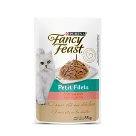 Ração Úmida Sachê Purina Fancy Feast Petit Filets para Gatos Adultos Salmão 85g