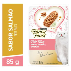 Ração Úmida Sachê Purina Fancy Feast Petit Filets para Gatos Adultos Salmão 85g - imagem adicional