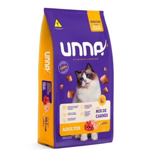 Ração Unna Gatos Adultos Mix Carnes 1,0 kg