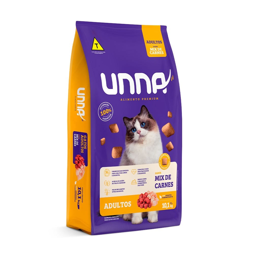 Ração Unna Gatos Adultos Mix Carnes 10,1 kg