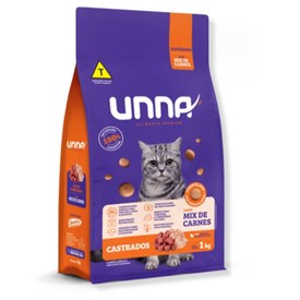 Ração Unna Gatos Castrados Mix Carnes 1,0 kg