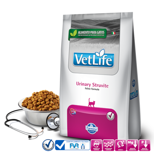 Ração Vet Life Natural Struvite Urinary Gatos Adultos