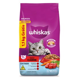Ração Whiskas Carne Gatos Castrados 10.1Kg