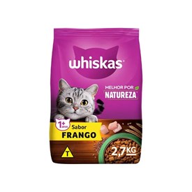 Ração Whiskas Gatos Adultos Melhor por Natureza Frango 2,7 kg