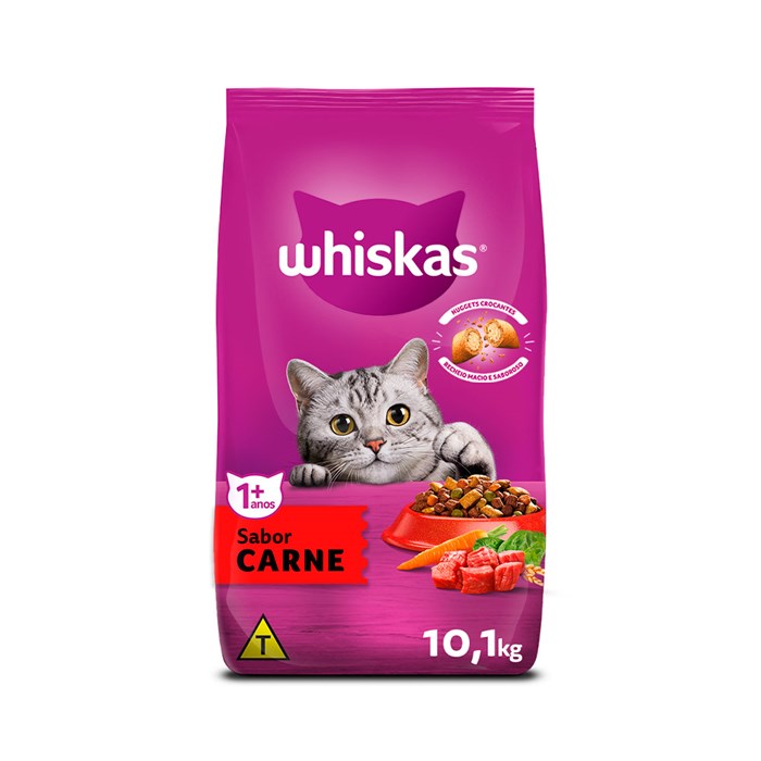 Ração Whiskas Para Gatos Adultos Sabor Carne 10,1 kg