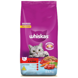 Ração Whiskas para Gatos Castrados Sabor Carne 2,7KG