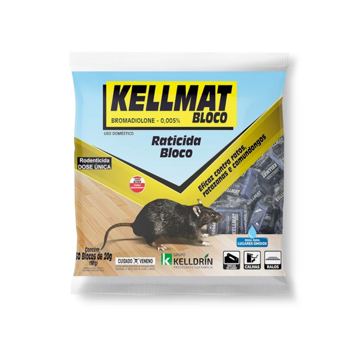 Raticida Kellmat Bloco 20g - Kelldrin