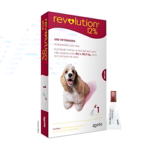 Revolution Antiparasitário Zoetis para Cães de 10,1 a 20kg 120mg 1 Pipeta