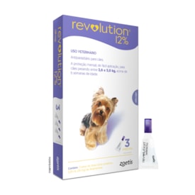Revolution Antiparasitário Zoetis para Cães de 2,5 a 5kg 30mg 1 Pipeta
