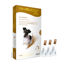 Revolution Antiparasitário Zoetis para Cães de 5,1 a 10kg 60mg 3 Pipetas