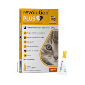 Revolution Plus® – Antiparasitário Tópico para Gatos de 1,25 a 2,5kg 0,25ml 1 Pipeta