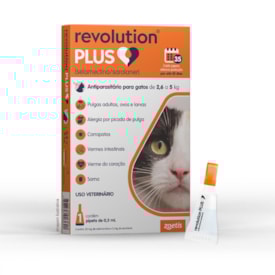 Revolution Plus® – Antiparasitário Tópico para Gatos de 2,6 a 5kg 0,50ml 1 Pipeta