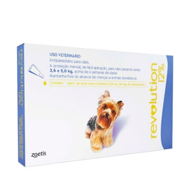 Revolution Zoetis 12% para Cães de 2,6 a 5kg 