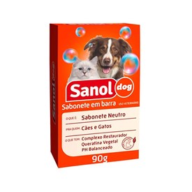Sabonete em Barra Sanol Dog Neutro para Cães e Gatos 90g