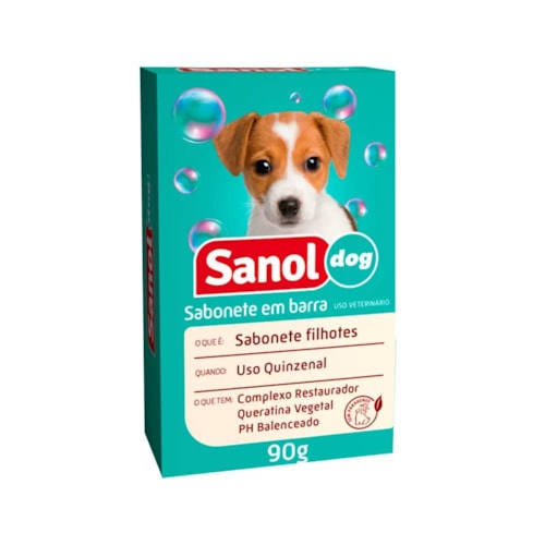 Sabonete em Barra Sanol Dog  para Cães e Gatos Filhotes 90g