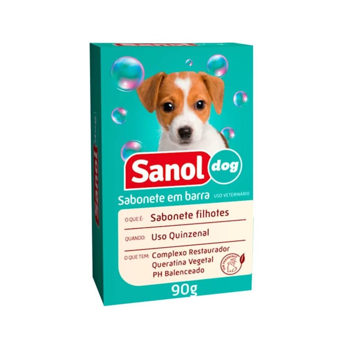 Sabonete em Barra Sanol Dog  para Cães e Gatos Filhotes 90g