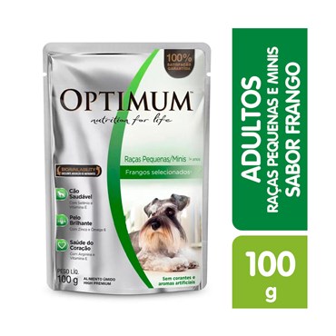 Sachê Alimento Úmido Optimum para Cães Adultos Raças Pequenas 100 g
