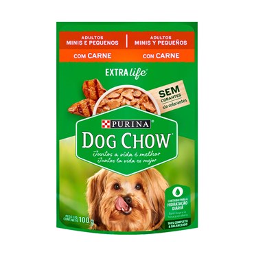Sachê Dog Chow Extra Life Cães Adultos Raças Pequenas Sabor Carne ao Molho 100g