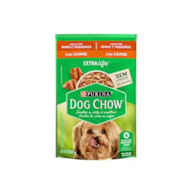 Sachê Dog Chow Extra Life Cães Adultos Raças Pequenas Sabor Carne ao Molho 100g