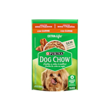 Sachê Dog Chow Extra Life Cães Adultos Raças Pequenas Sabor Carne ao Molho 100g