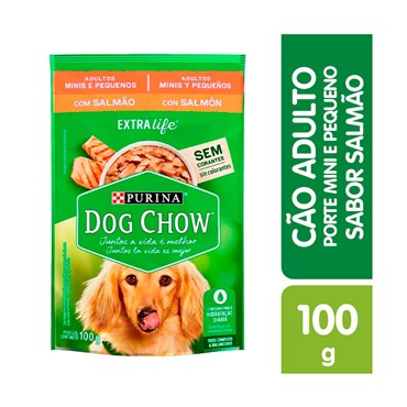 Sachê Dog Chow Extra Life para Cães Adultos Raças Pequenas Sabor Salmão 100g
