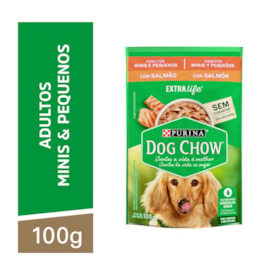 Sachê Dog Chow Extra Life para Cães Adultos Raças Pequenas Sabor Salmão 100g - imagem adicional