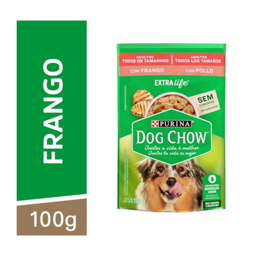 Sachê Dog Chow Extra Life para Cães Adultos Sabor Frango 100g
