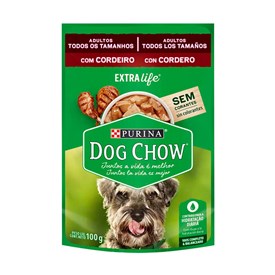Sachê Dog Chow Extra Life para Cães Adultos Todas as Raças Sabor Cordeiro 100g