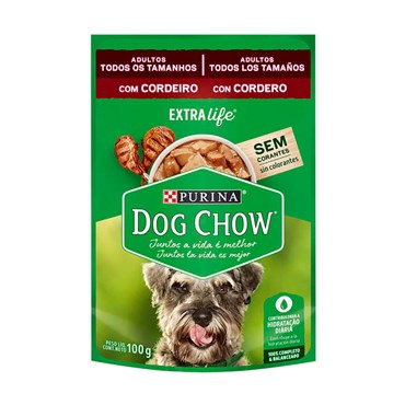 Sachê Dog Chow Extra Life para Cães Adultos Todas as Raças Sabor Cordeiro 100g