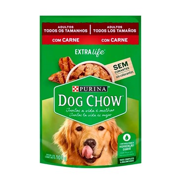 Sachê Dog Chow para Cães Adultos Sabor Carne ao Molho 100 g