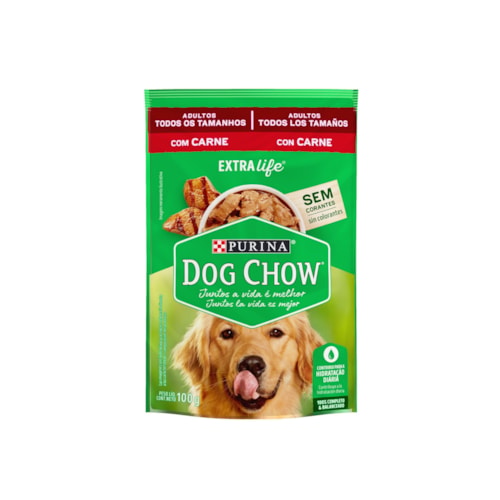 Sachê Dog Chow para Cães Adultos Sabor Carne ao Molho 100g