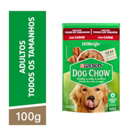 Sachê Dog Chow para Cães Adultos Sabor Carne ao Molho 100g - imagem adicional
