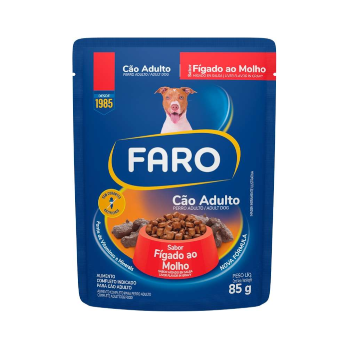 Sachê Faro para Cães Adultos Sabor Fígado 85g