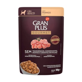 Sachê Gran Plus Gourmet para Cães Adultos Sabor Frango 100g