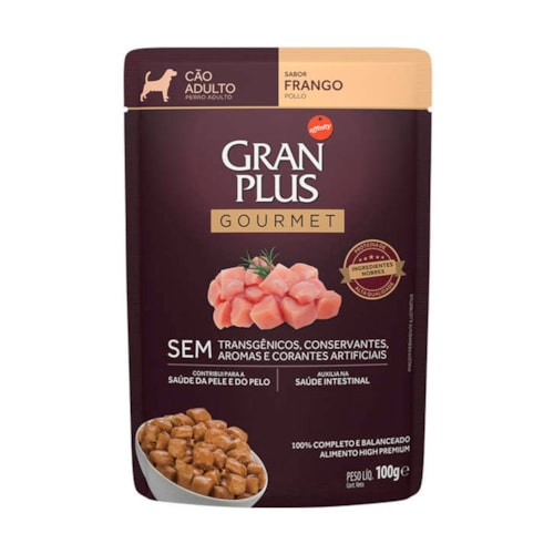 Sachê Gran Plus Gourmet para Cães Adultos Sabor Frango 100g - imagem adicional