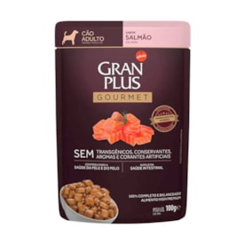 Sachê Gran Plus Gourmet para Cães Adultos Sabor Salmão 100g - imagem adicional