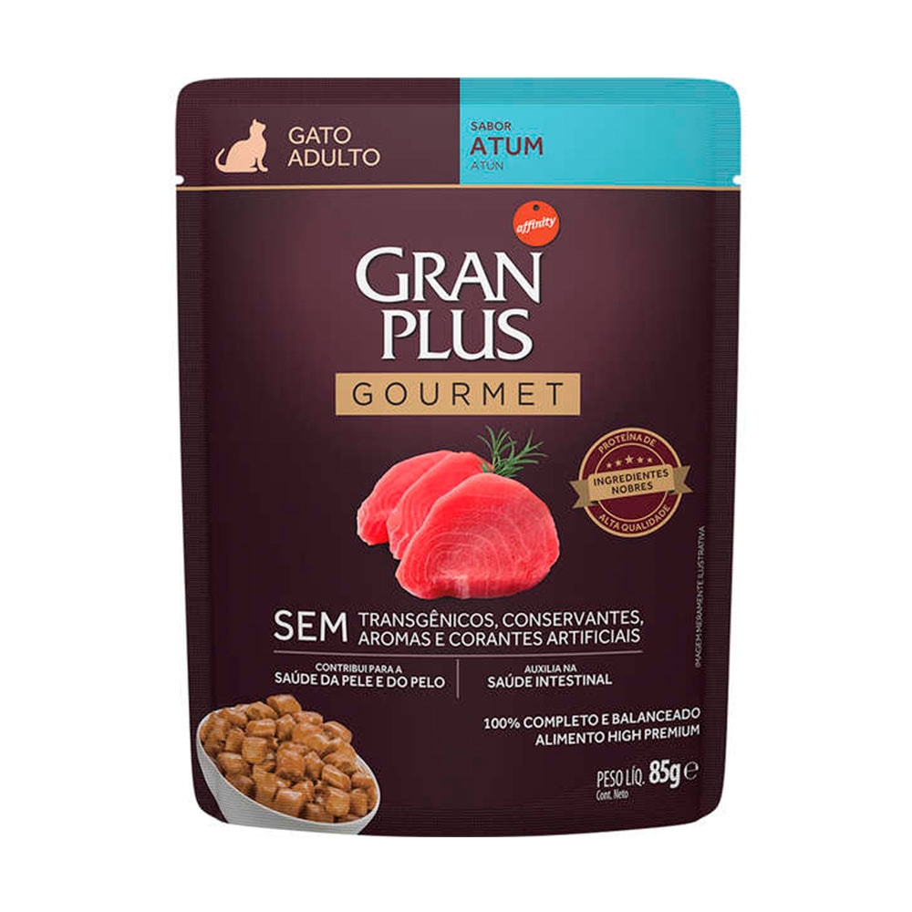 Sachê Gran Plus Gourmet para Gatos Adultos Sabor Atum 85g