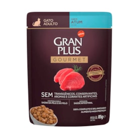 Sachê Gran Plus Gourmet para Gatos Adultos Sabor Atum 85g