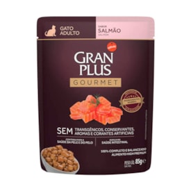 Sachê Gran Plus Gourmet para Gatos Adultos Sabor Salmão 85g