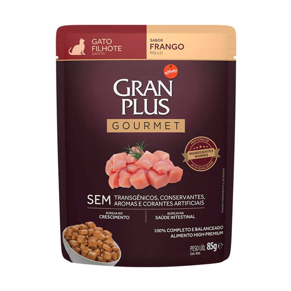 Sachê Gran Plus Gourmet para Gatos Filhotes Sabor Frango 85g