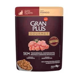 Sachê Gran Plus Gourmet para Gatos Filhotes Sabor Frango 85g - imagem adicional