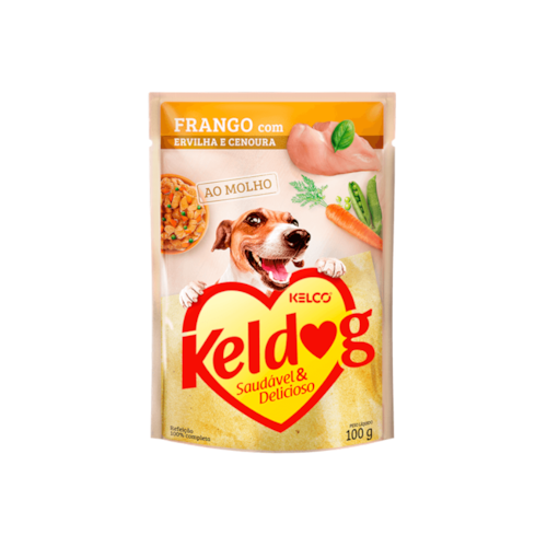 Sachê Keldog para Cães Adultos Sabor Frango com Ervilha e Cenoura 100g