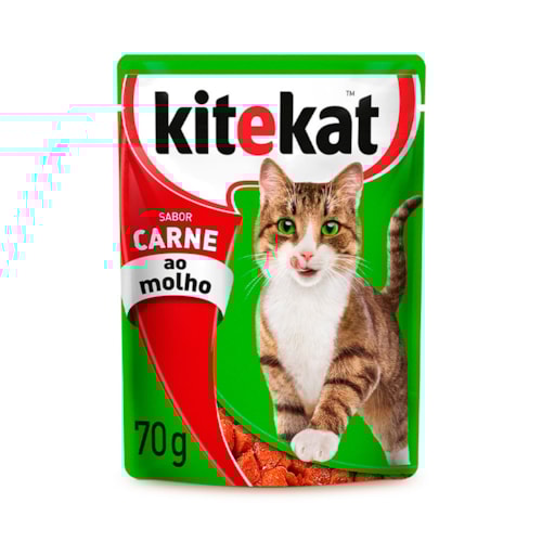 Sachê Kitekat Gatos Adultos Carne ao Molho 70g
