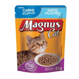 Sachê Magnus Cat Sabor Carne ao Molho para Gatos Filhotes 85g