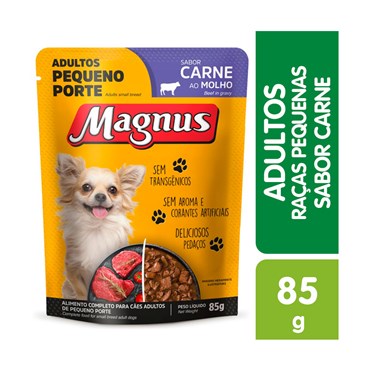 Sachê Magnus para Cães Adultos Pequeno Porte Sabor Carne ao Molho 85g
