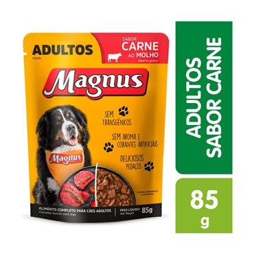 Sachê Magnus para Cães Adultos Sabor Carne ao Molho 85g
