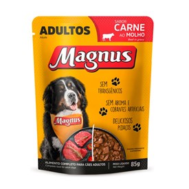 Sachê Magnus para Cães Adultos Sabor Carne ao Molho 85g