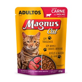Sachê Magnus para Gatos Adultos Sabor Carne ao Molho 85g