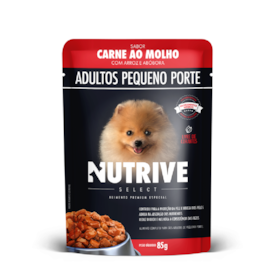 Sachê Nutrive Select para Cães Adultos Porte Pequeno Sabor Carne, Arroz e Abóbora 85g